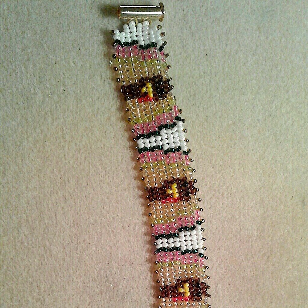 "Gobble gobble" Turkey beaded bracelet